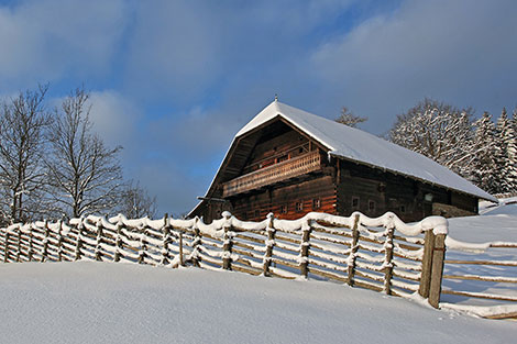 Geburtshaus von Peter Rosegger im Winter